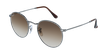 GAFAS DE SOL ROUND METAL gris - vue de 3/4