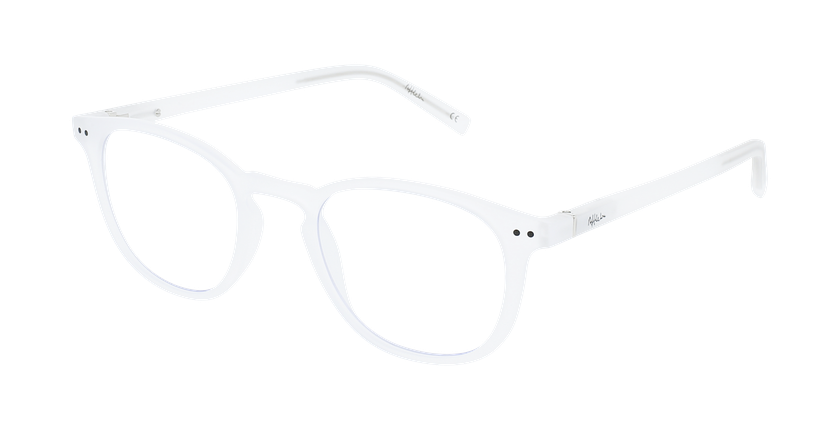 Gafas graduadas FORTY anti-luz azul color Blanco blanco/blanco - vue de 3/4
