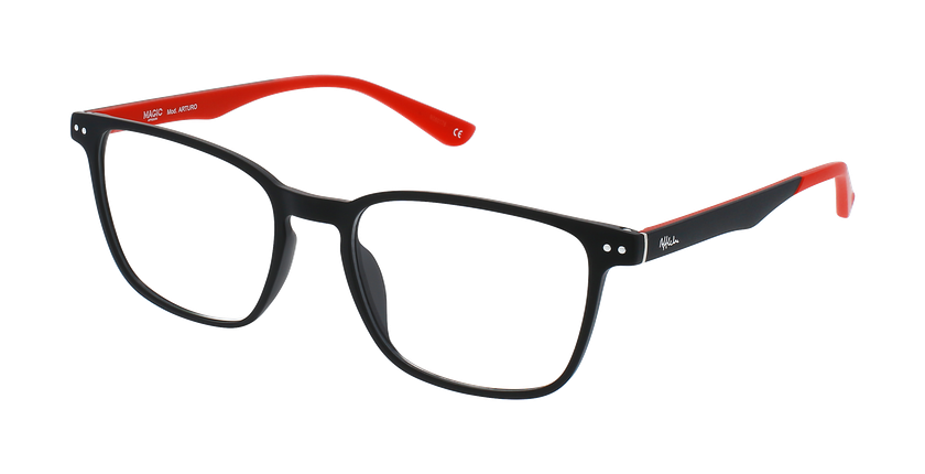 GAFAS GRADUADAS hombre ARTURO negro/rojo - vista de frente