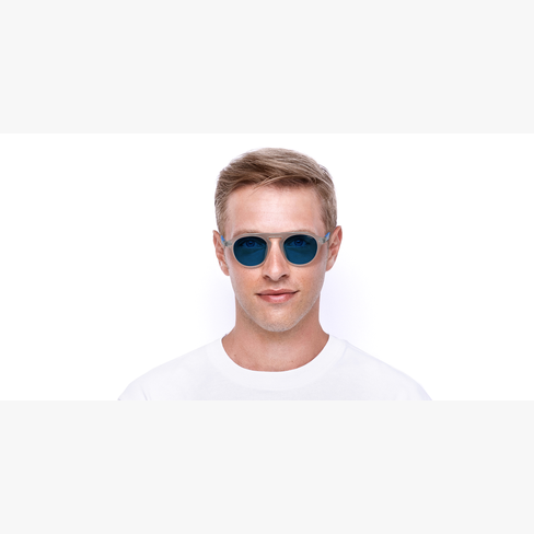 GAFAS DE SOL hombre BORNEO blanco/azul