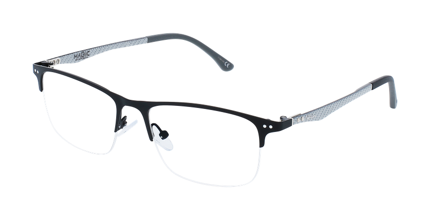 GAFAS GRADUADAS hombre MAGIC 128 CARBONE negro/plateado - vista de frente