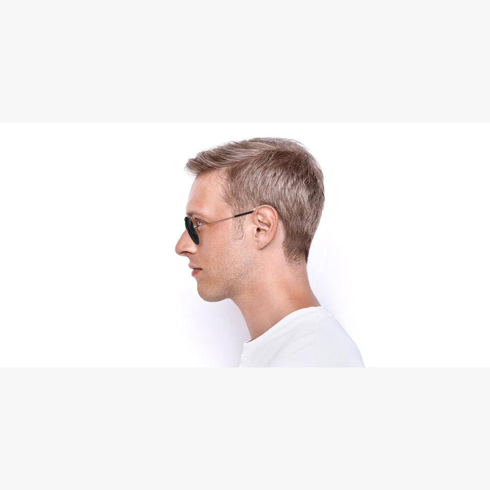 GAFAS DE SOL AVIATOR LARGE METAL plateado - vista de lado