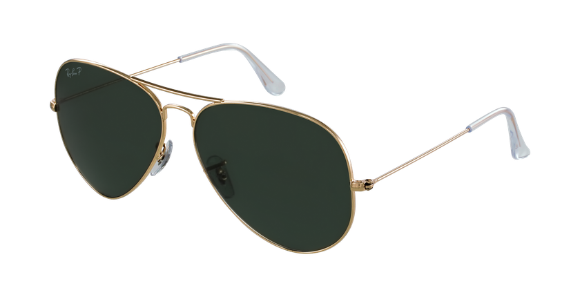 GAFAS DE SOL hombre AVIATOR LARGE METAL dorado/negro - vue de 3/4