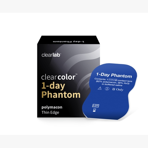 Lentillas CLEARCOLOR PHANTOM DIARIAS NEGRO - 2 LENTILLAS (SIN GRADUACIÓN) POR CAJA - vista de frente