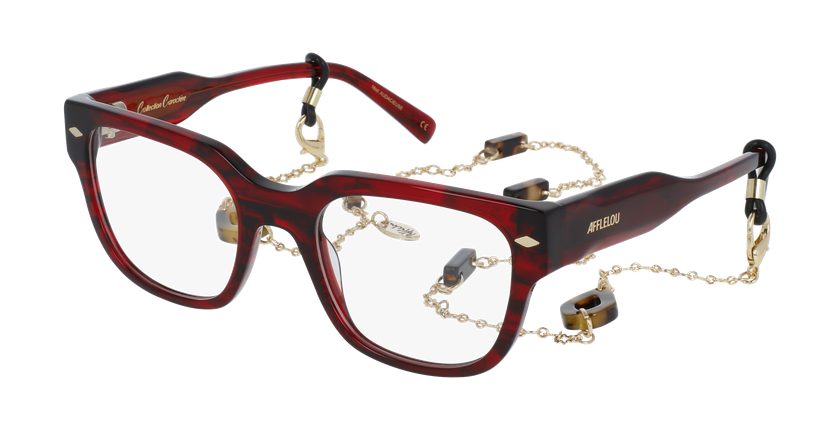 GAFAS GRADUADAS mujer CARACTÈRES AUDACIEUSE rojo marmoleado - vista de frente