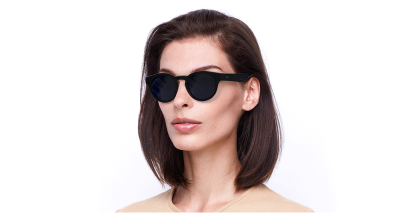 Gafas de sol mujer SLALOM negro/azul - vue de 3/4