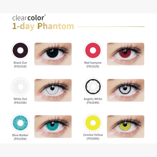 Lentillas CLEARCOLOR PHANTOM DIARIAS NEGRO - 2 LENTILLAS (SIN GRADUACIÓN) POR CAJA - vista de frente