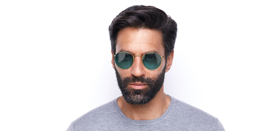 GAFAS DE SOL hombre ROUND METAL dorado