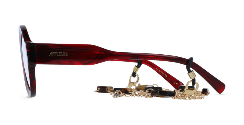 GAFAS GRADUADAS mujer CARACTÈRES PERSPICACE rojo marmoleado - vista de frente