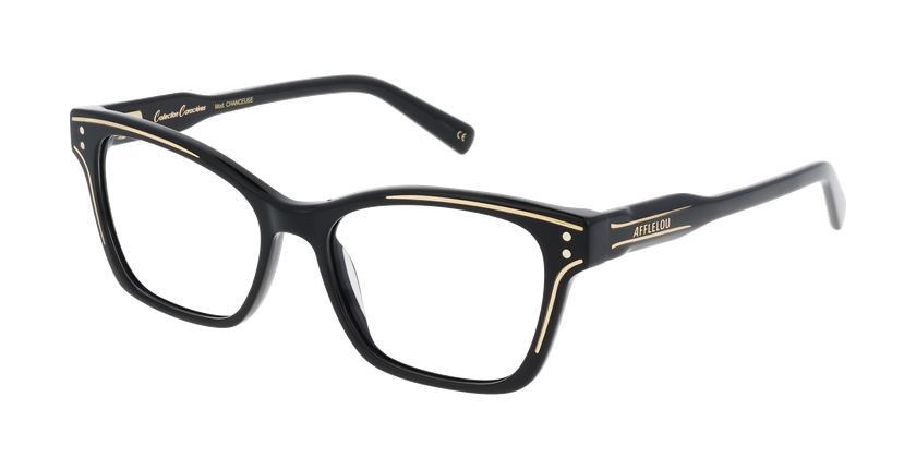 GAFAS GRADUADAS mujer CHANCEUSE negro/dorado - vista de frente