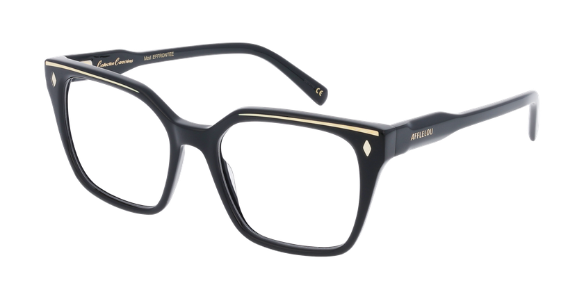GAFAS GRADUADAS mujer CARACTÈRES FIL D'OR EFFRONTÉE negro - vista de frente