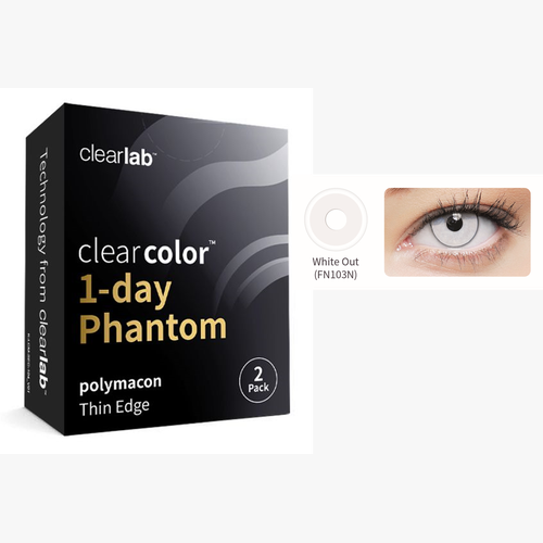 Lentillas CLEARCOLOR PHANTOM DIARIAS BLANCO - 2 LENTILLAS (SIN GRADUACIÓN) POR CAJA - vista de frente