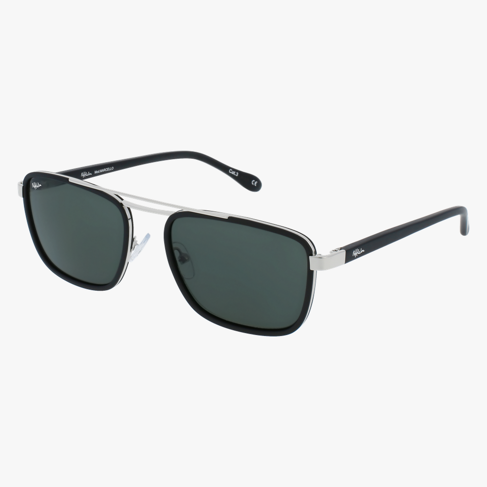 GAFAS DE SOL hombre MARCELLO negro/plateado - vista de frente