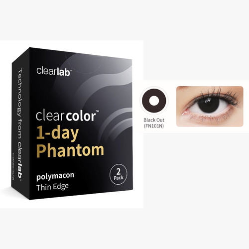 Lentillas CLEARCOLOR PHANTOM DIARIAS NEGRO - 2 LENTILLAS (SIN GRADUACIÓN) POR CAJA - vista de frente