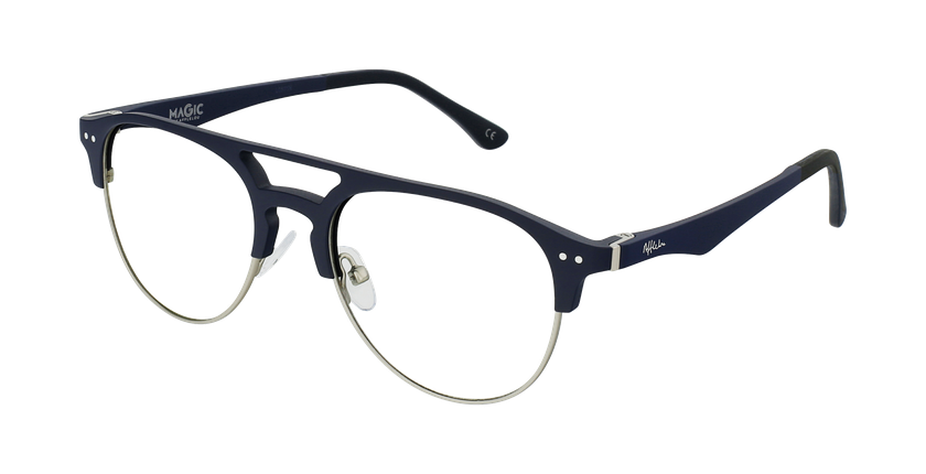GAFAS GRADUADAS hombre MAGIC 91 azul/plateado - vue de 3/4