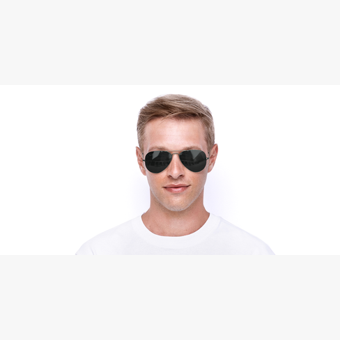 GAFAS DE SOL AVIATOR LARGE METAL plateado
