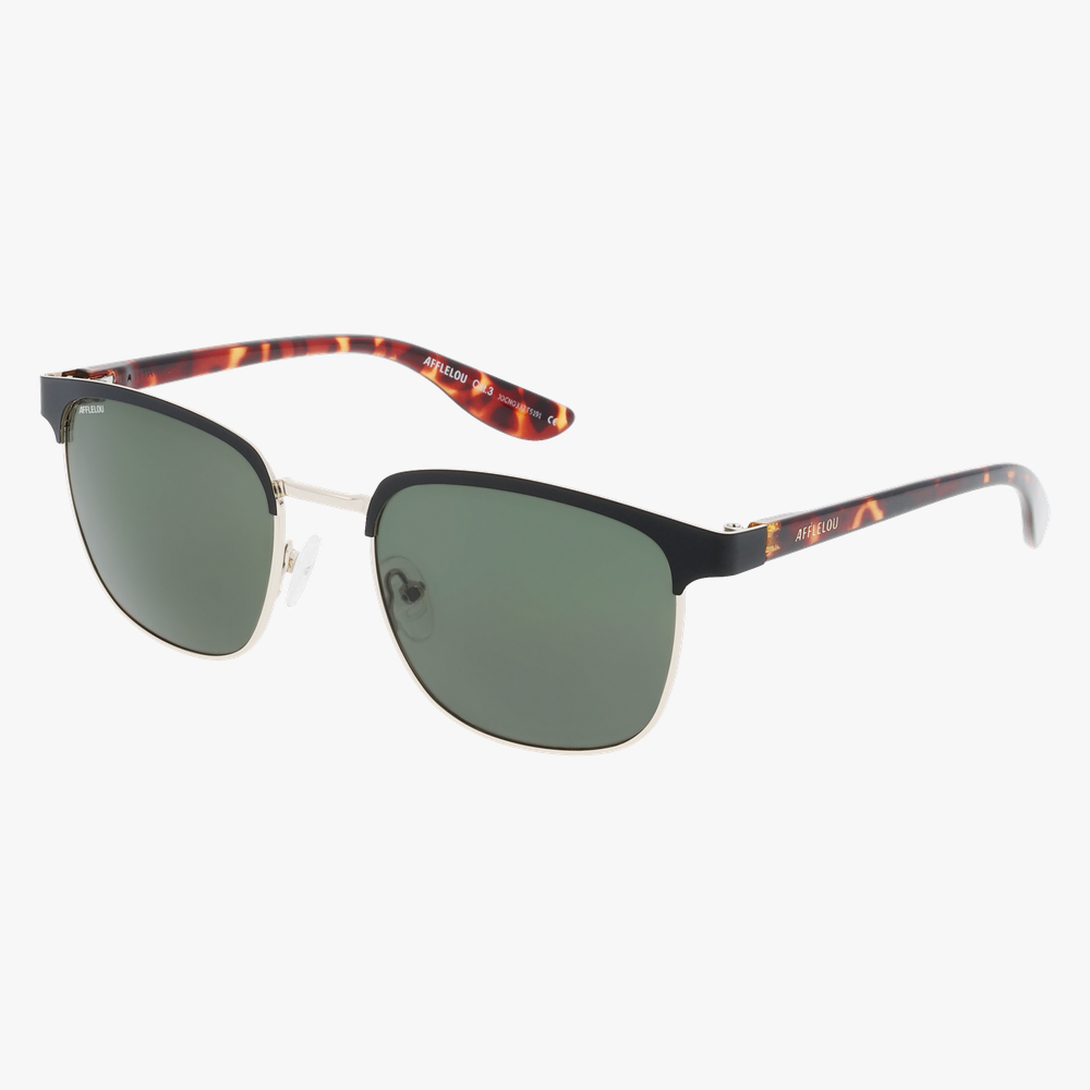 GAFAS DE SOL hombre RUIZ dorado/negro - vista de frente