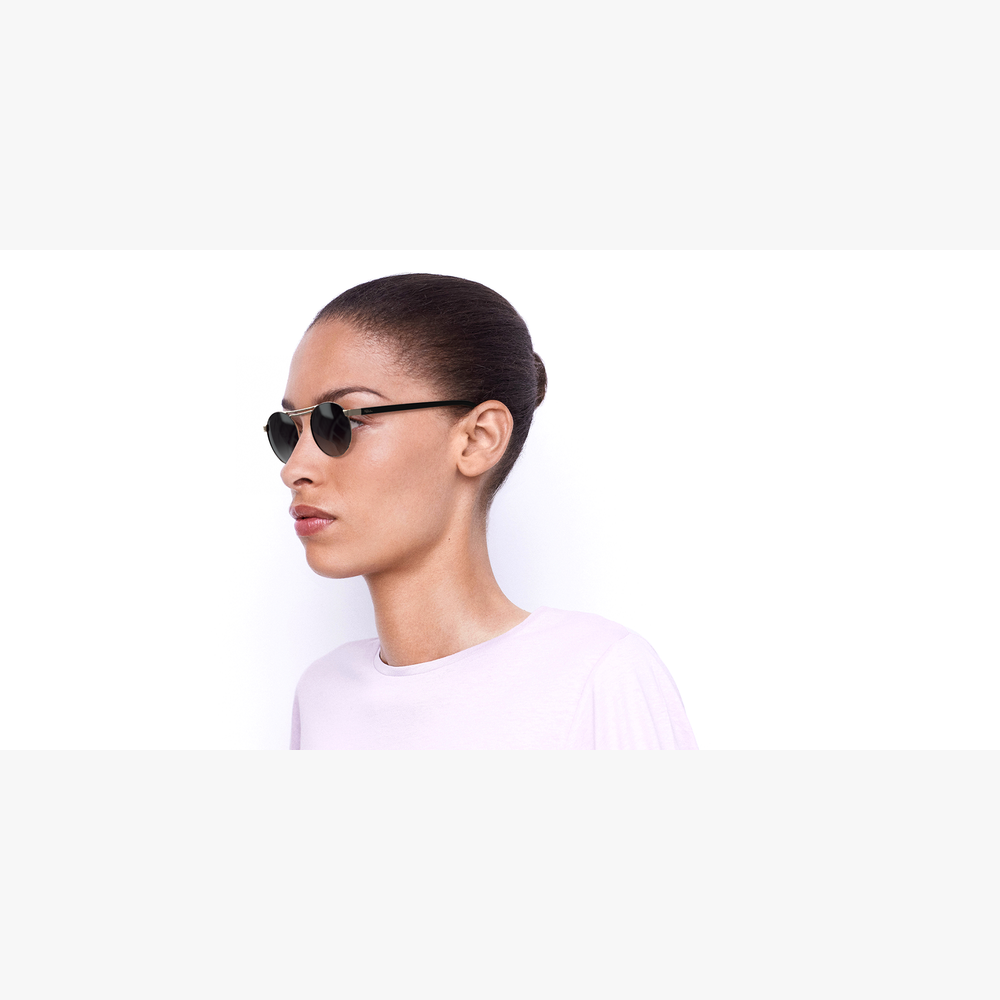 GAFAS DE SOL mujer ROMY negro/dorado - vista de 3/4