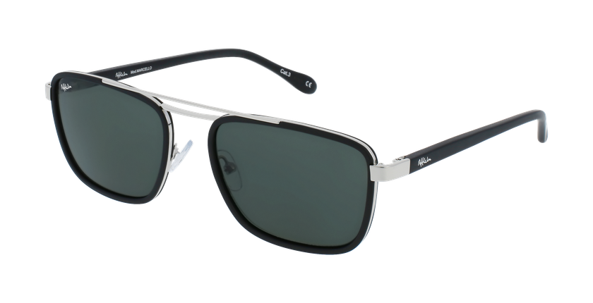 GAFAS DE SOL hombre MARCELLO negro/plateado - vista de frente