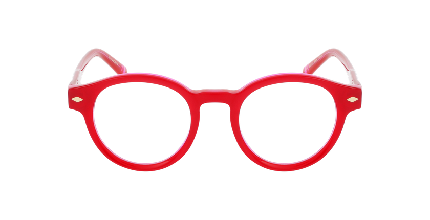 GAFAS GRADUADAS mujer CARACTÈRES DISCRÈTE rojo/rosa - vista de frente