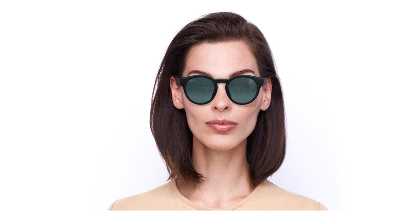 Gafas de sol mujer SLALOM negro/turquesa - vista de frente