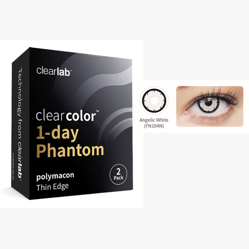 Lentillas CLEARCOLOR PHANTOM DIARIAS BLANCO ANGELICAL - 2 LENTILLAS (SIN GRADUACIÓN) POR CAJA vista de frente