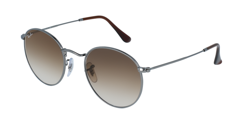 GAFAS DE SOL ROUND METAL gris - vue de 3/4