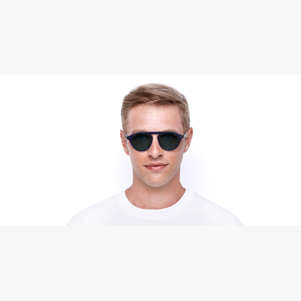 GAFAS DE SOL hombre BORNEO azul/azul - vista de frente