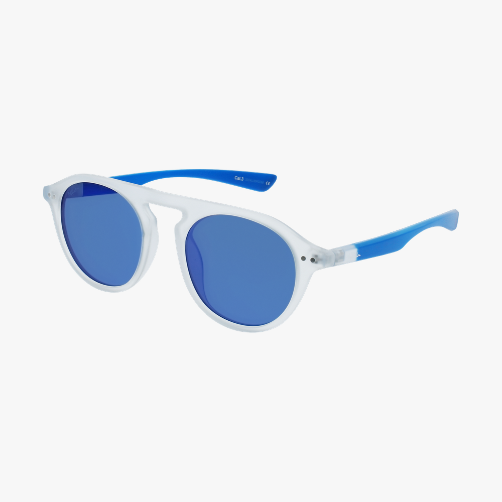 GAFAS DE SOL hombre BORNEO blanco/azul - vista de 3/4
