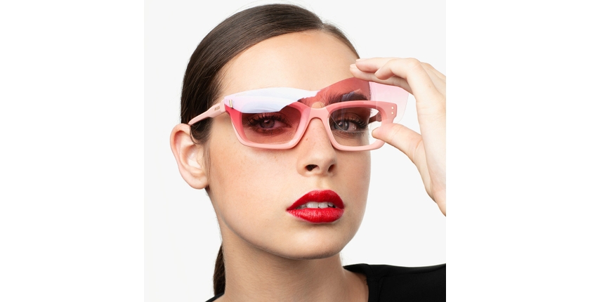 GAFAS GRADUADAS mujer CARACTÈRES CRÉATIVE rosa/dorado - vista de frente
