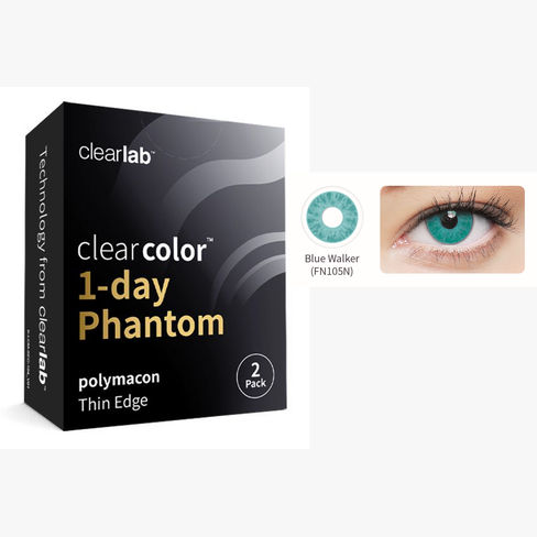 Lentillas CLEARCOLOR PHANTOM DIARIAS AZUL- 2 LENTILLAS (SIN GRADUACIÓN) POR CAJA vista de frente