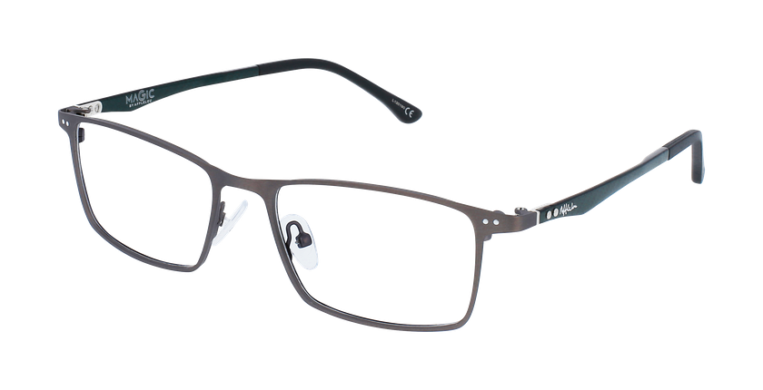 GAFAS GRADUADAS hombre MAGIC 129 CARBONE gris/verde - vista de frente