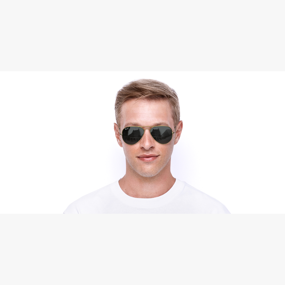GAFAS DE SOL AVIATOR LARGE METAL dorado - vista de frente