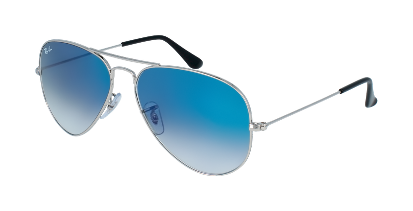 GAFAS DE SOL AVIATOR LARGE METAL gris/azul - vue de 3/4