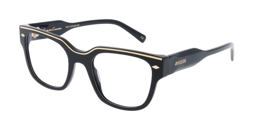 GAFAS GRADUADAS mujer CARACTÈRES FIL D'OR AUDACIEUSE negro/dorado - vista de frente