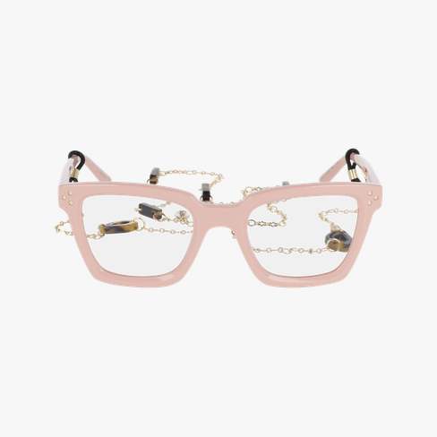 GAFAS GRADUADAS mujer CARACTÈRES MYSTÉRIEUSE rosa/dorado vista de frente