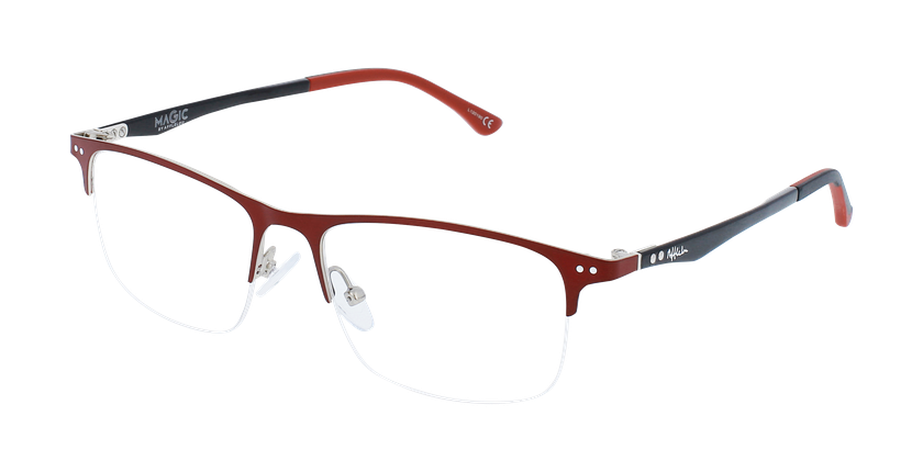 GAFAS GRADUADAS hombre MAGIC 128 CARBONE rojo/negro - vista de frente