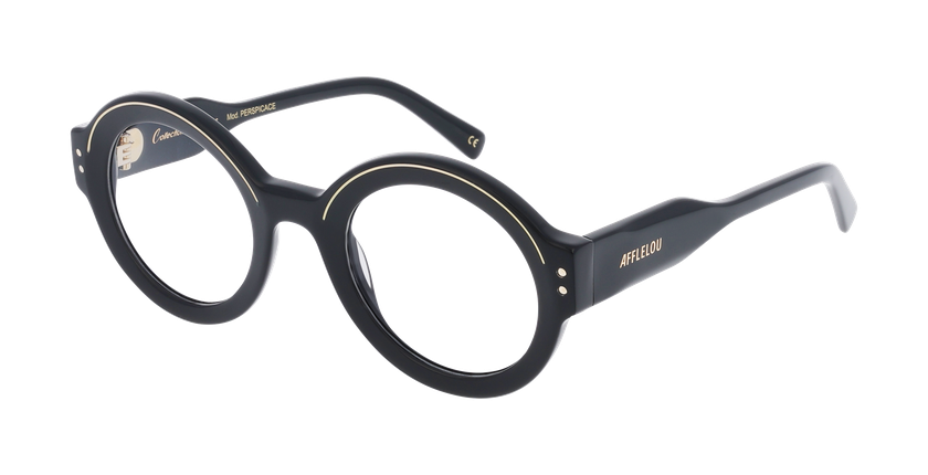 GAFAS GRADUADAS mujer CARACTÈRES FIL D'OR PERSPICACE negro/dorado - vista de frente