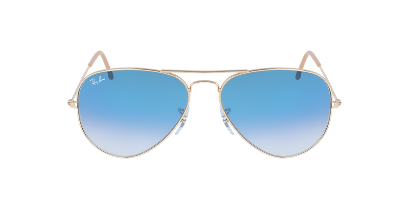 GAFAS DE SOL hombre AVIATOR LARGE METAL dorado/azul - vista de frente