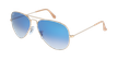 GAFAS DE SOL hombre AVIATOR LARGE METAL dorado/azul - vue de 3/4