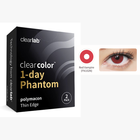 Lentillas CLEARCOLOR PHANTOM DIARIAS ROJO - 2 LENTILLAS (SIN GRADUACIÓN) POR CAJA vista de frente