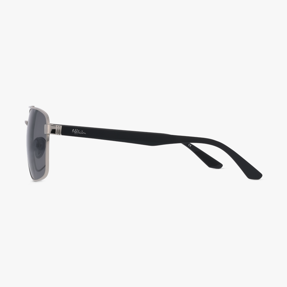 GAFAS DE SOL hombre BRONTE plateado/negro - vista de frente