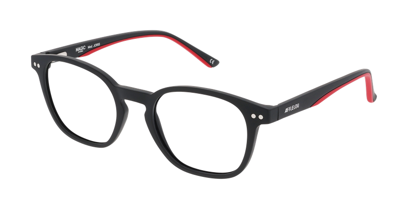 GAFAS GRADUADAS niños JORIS negro/rojo - vista de frente