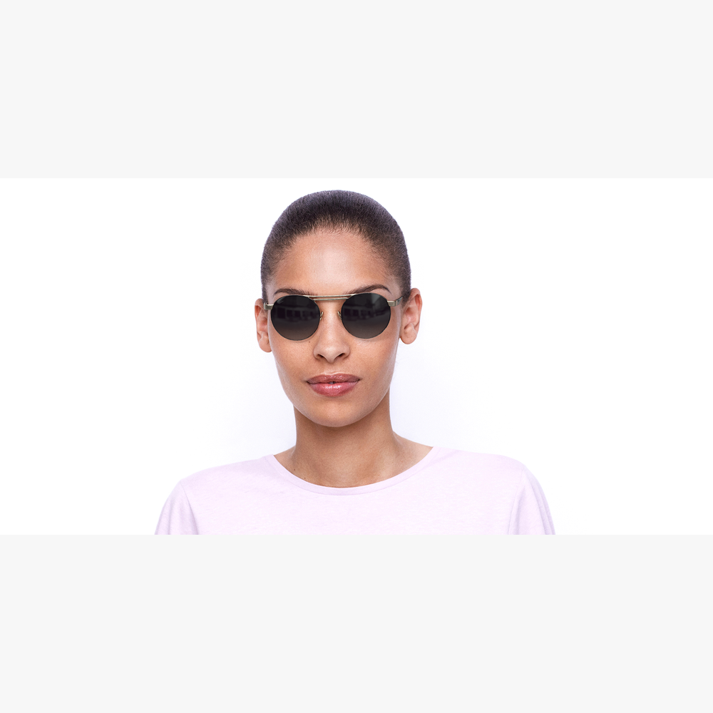 GAFAS DE SOL mujer ROMY negro/dorado - vista de frente