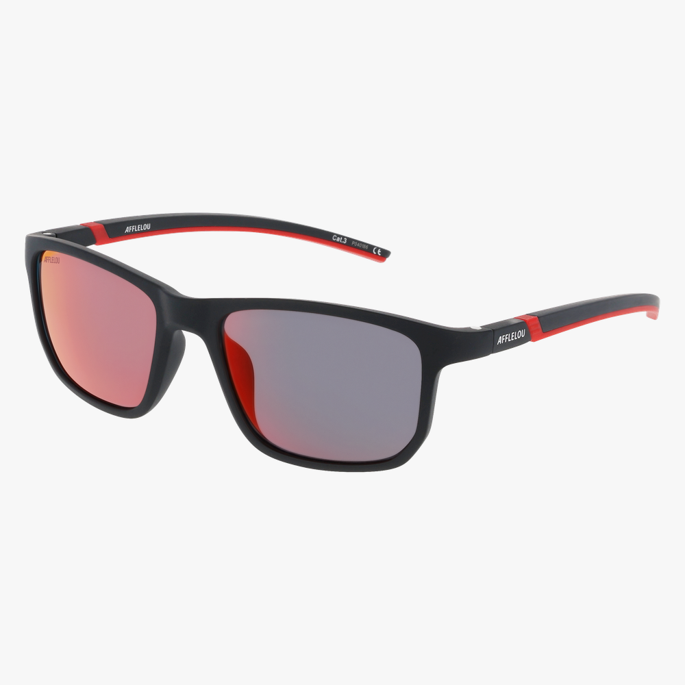 GAFAS DE SOL hombre GREY POLARIZED negro/rojo - vista de frente