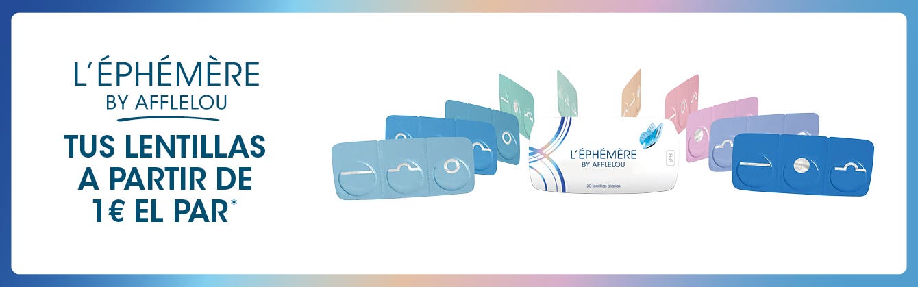 Banner lentillas L'Éphémère: tus lentillas desde 1€ el par*